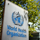 A sign of the World Health Organization (WHO) at the entrance of their headquarters in Geneva, Switzerland